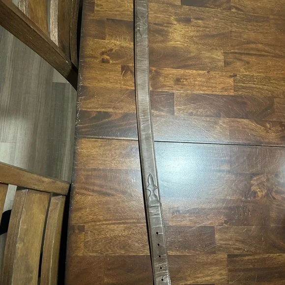 Brown Leather Belt with Decorative Buckle - Picture 2 of 3